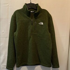 The North Face Men's Olive Zip-Up Sweater USED Size M